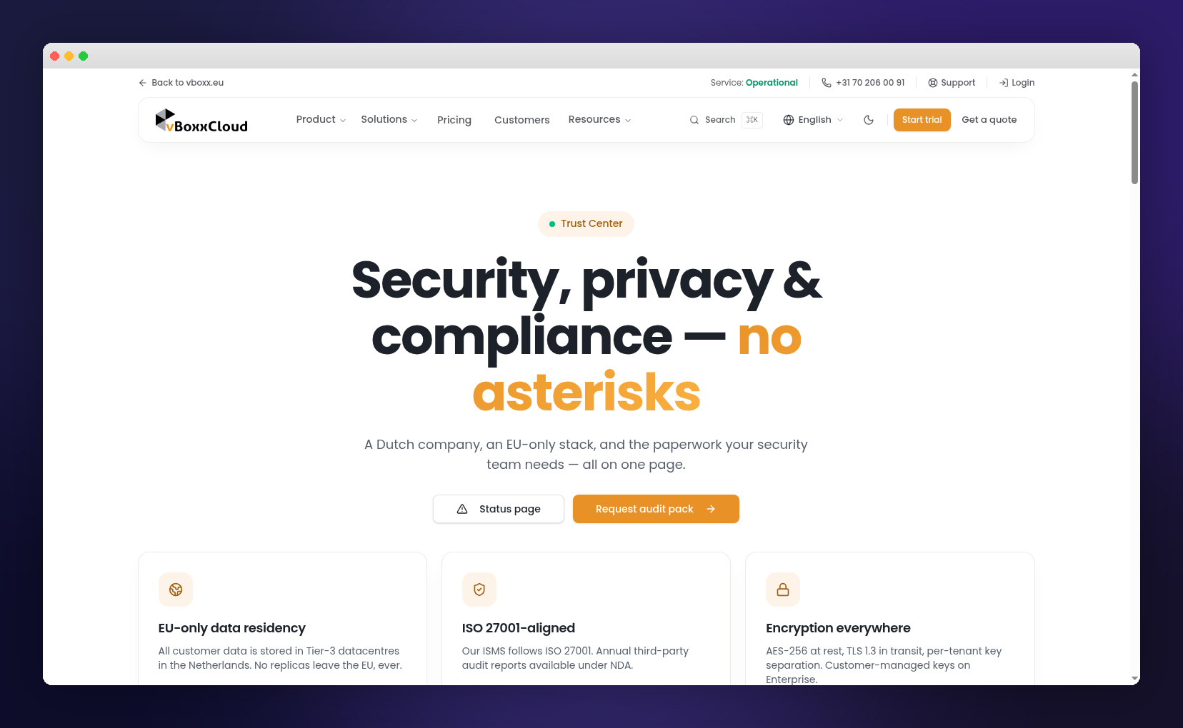 Security & compliance, no asterisks